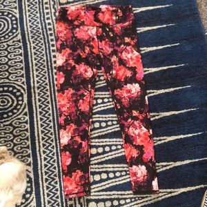 Bright floral yoga pants